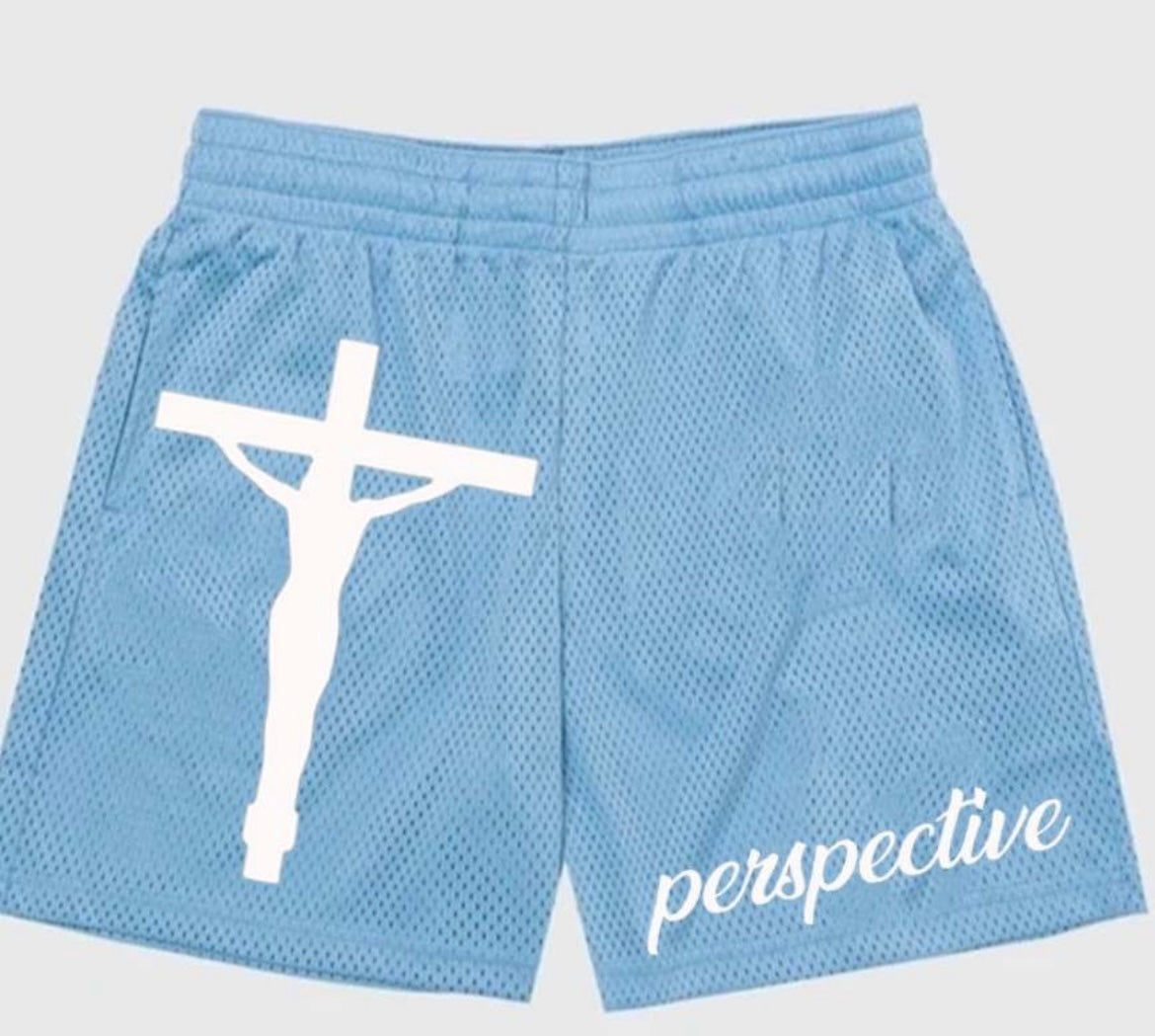Perspective Baby Blue Shorts