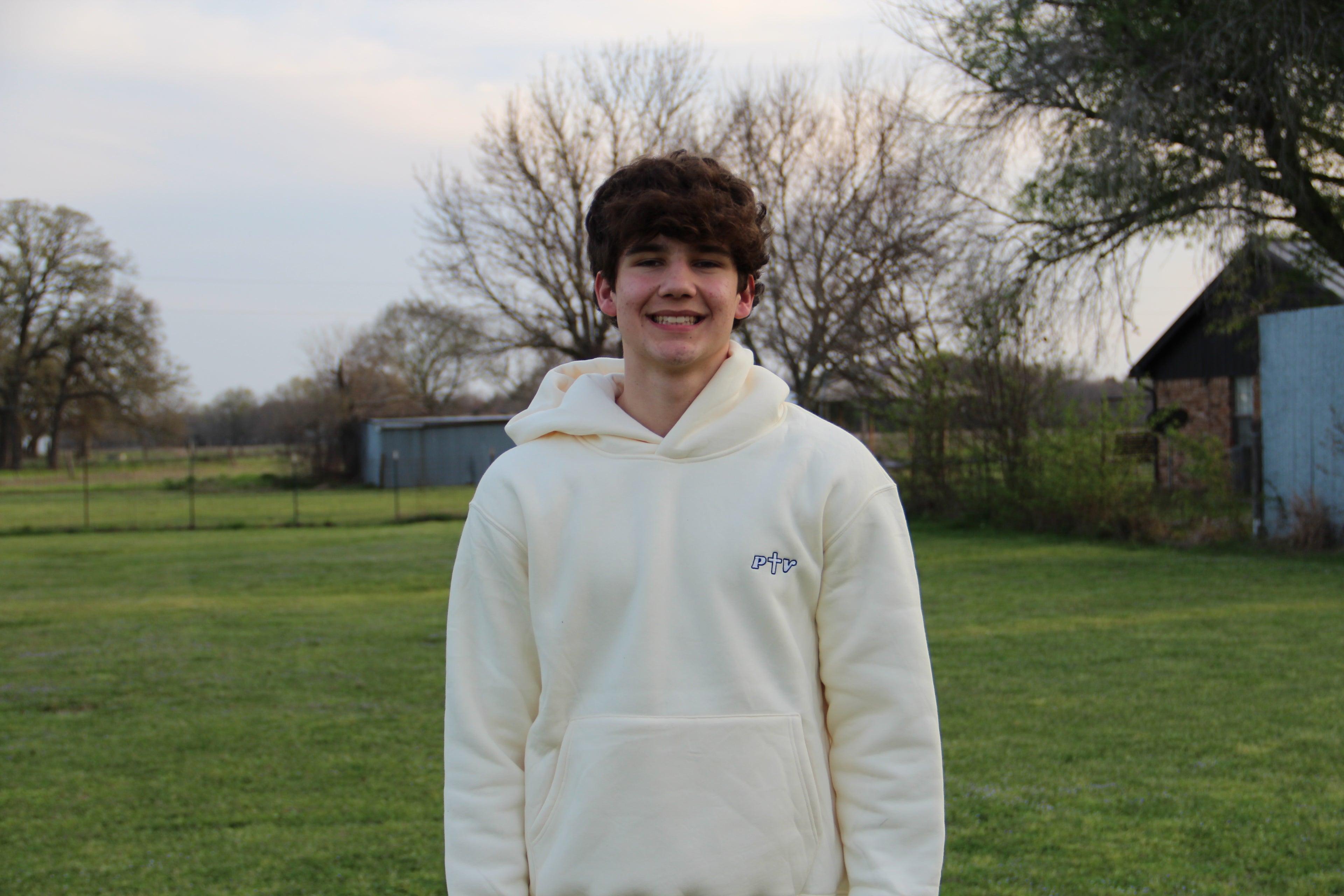 Perspective “logo” Cream Hoodie