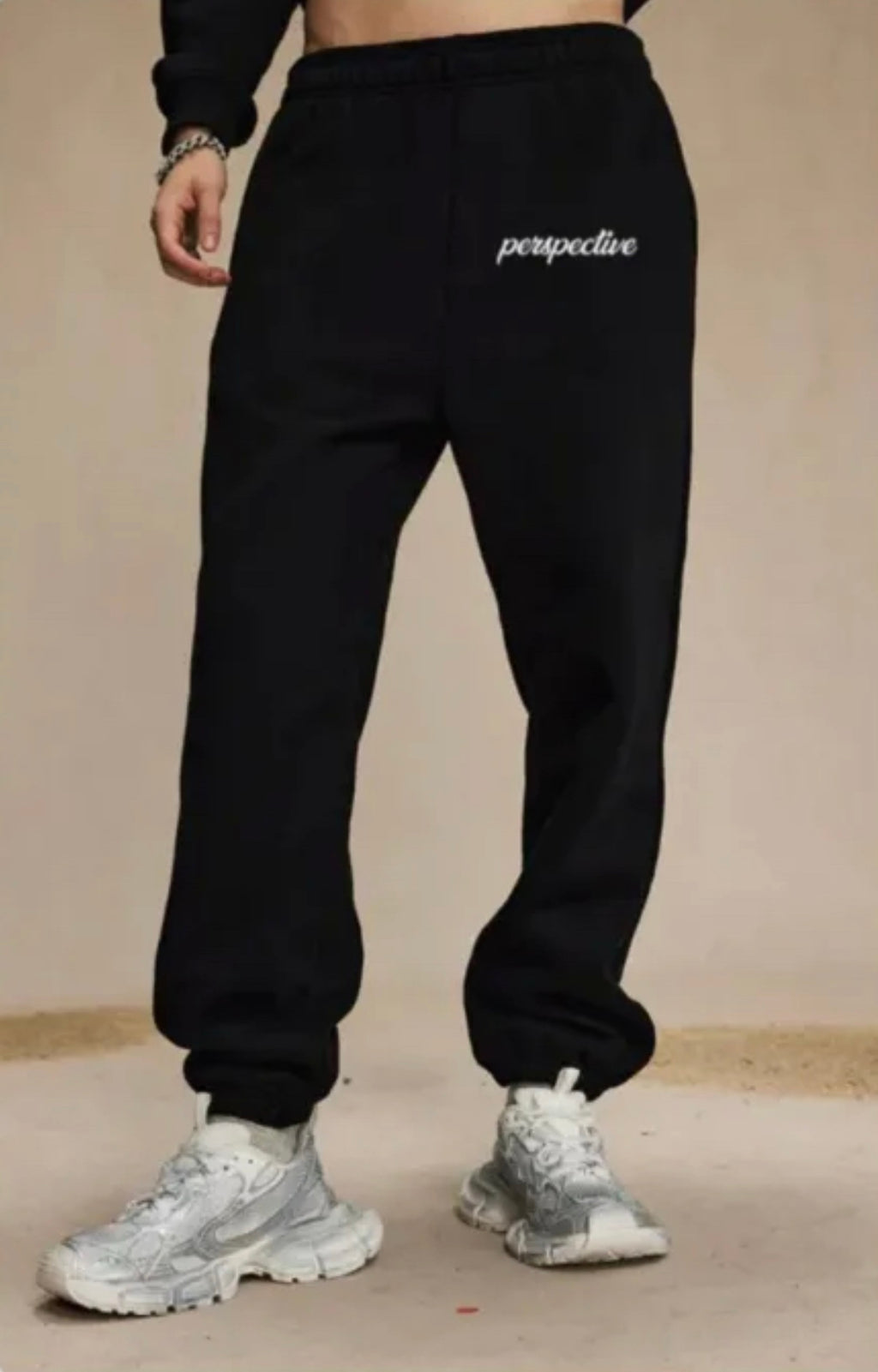 Perspective “he will return” Black Sweatpants