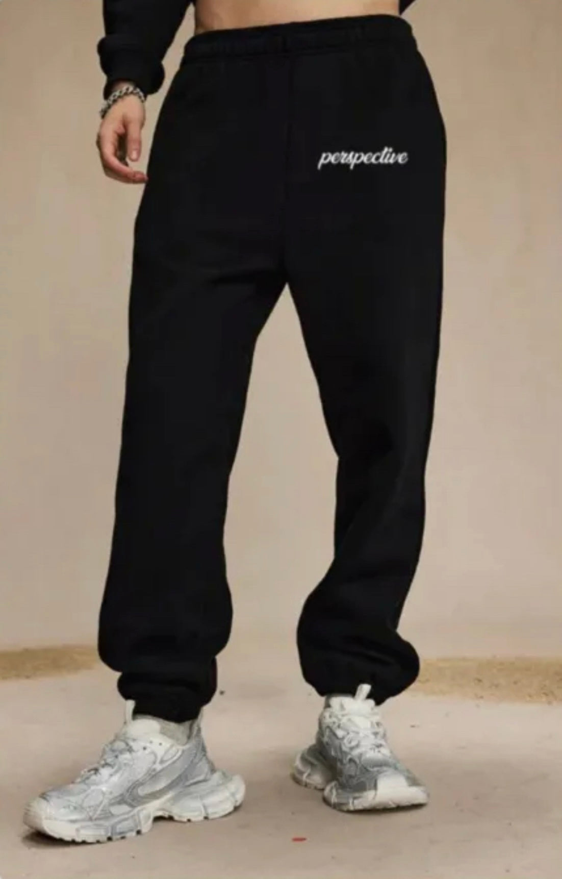 Perspective “he will return” Black Sweatpants