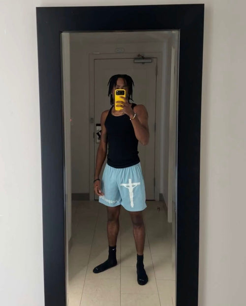 Perspective Baby Blue Shorts