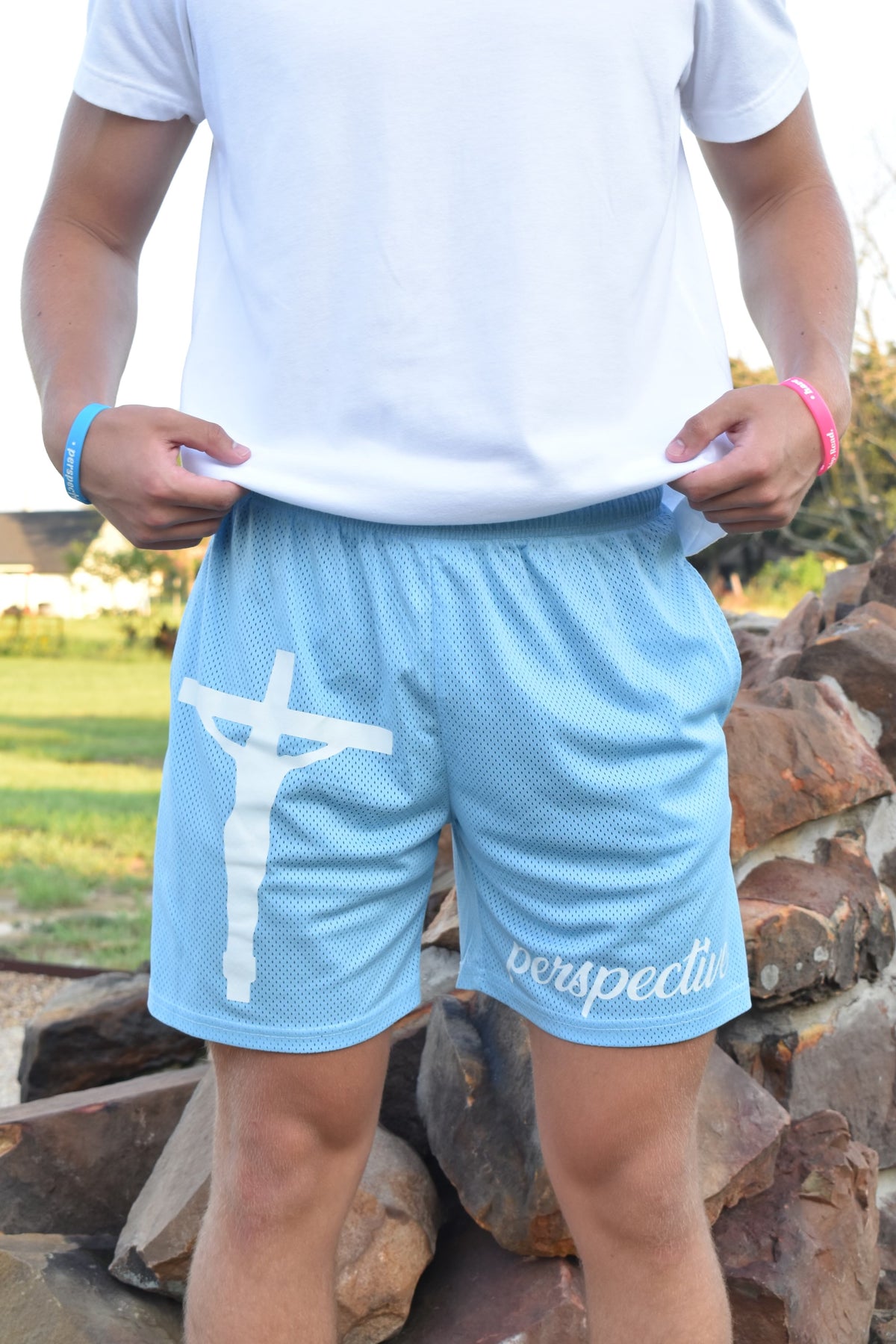 Perspective Baby Blue Shorts