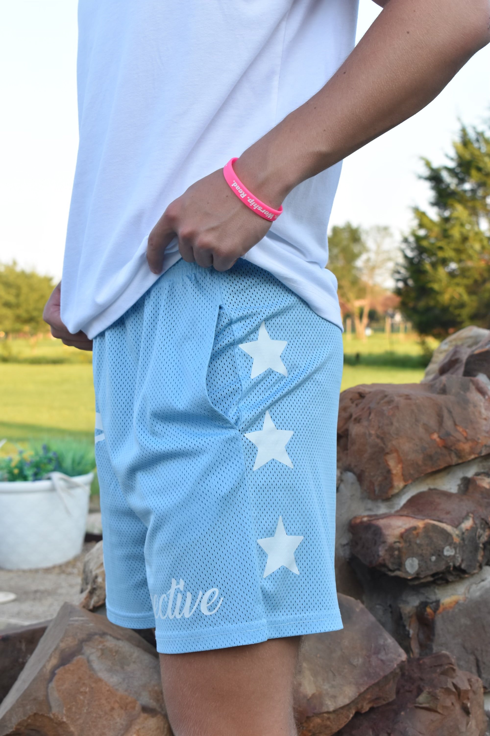 Perspective Baby Blue Shorts