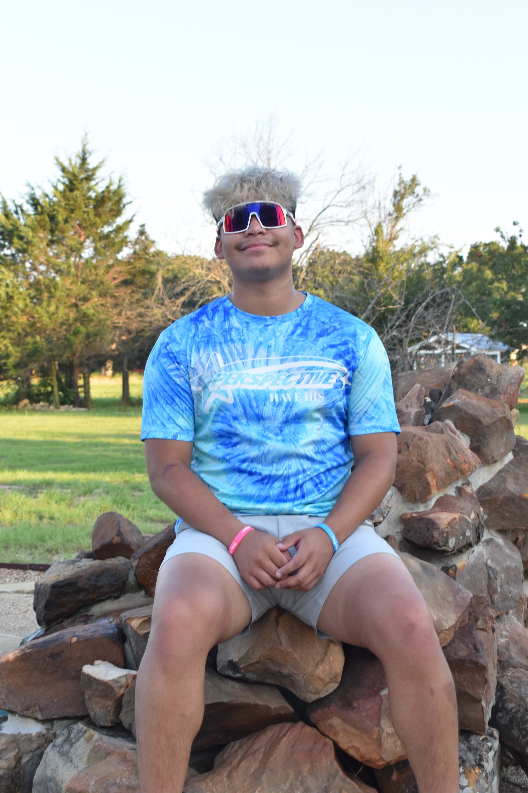 Perspective “have his” Blue Tie-Dye Tee