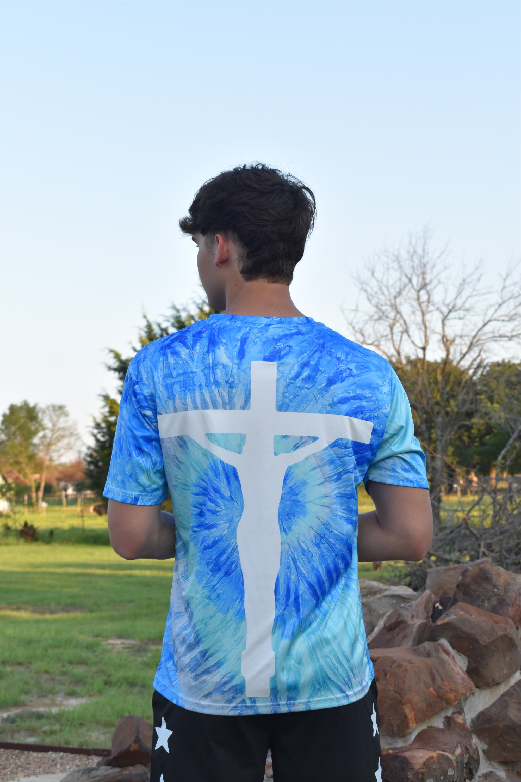 Perspective “have his” Blue Tie-Dye Tee