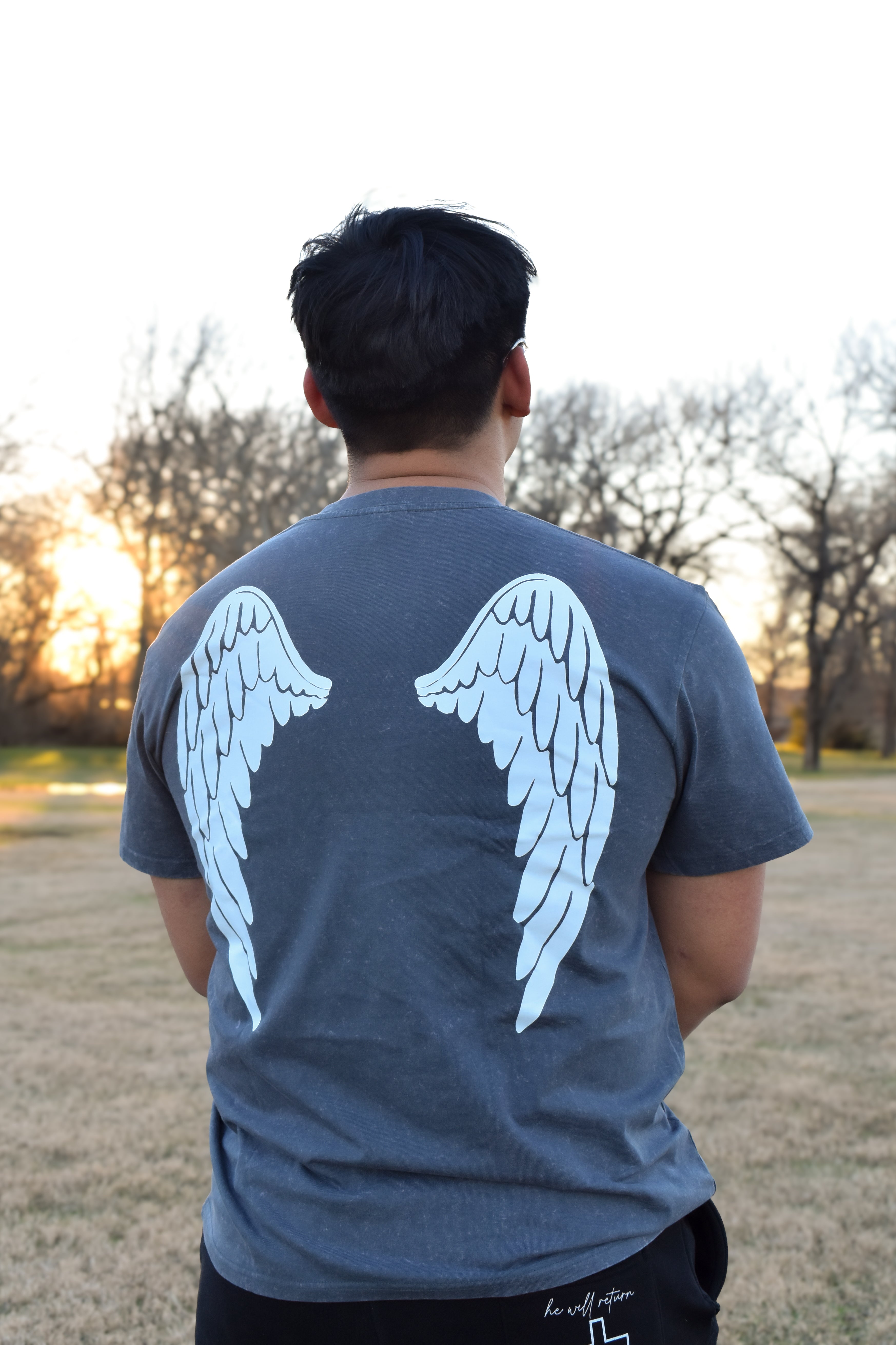 Perspective “he will return” Gray Tee