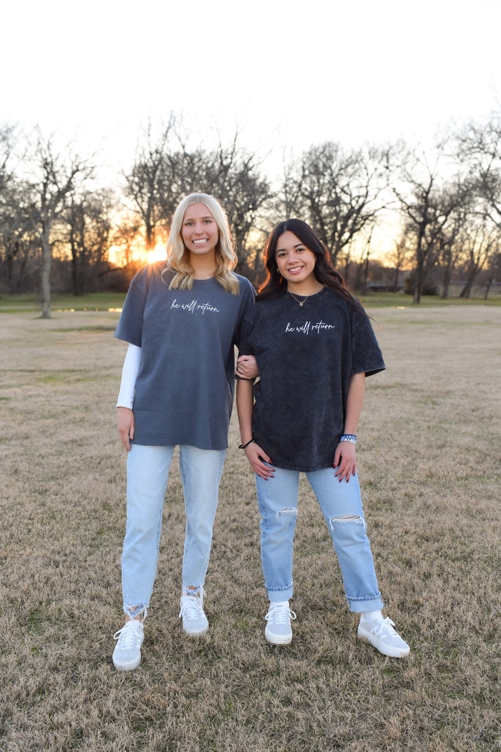 Perspective “he will return” Gray Tee
